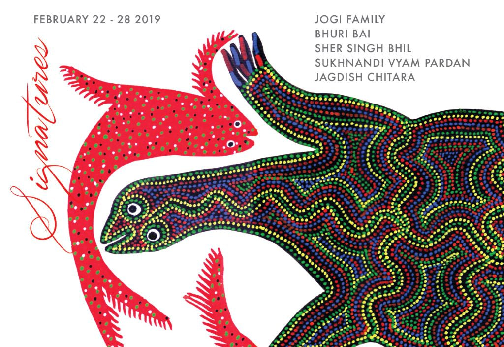JOGI FAMILY, BHURI BAI, SHER SINGH BHIL, SUKHNANDI VYAM PARDHAN, JAGDISH CHITARA | Signatures