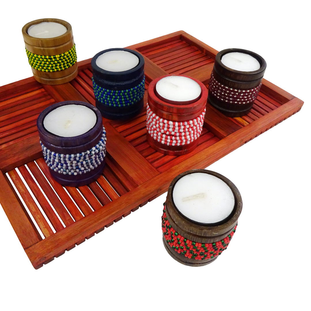Beaded Bamboo Tealights