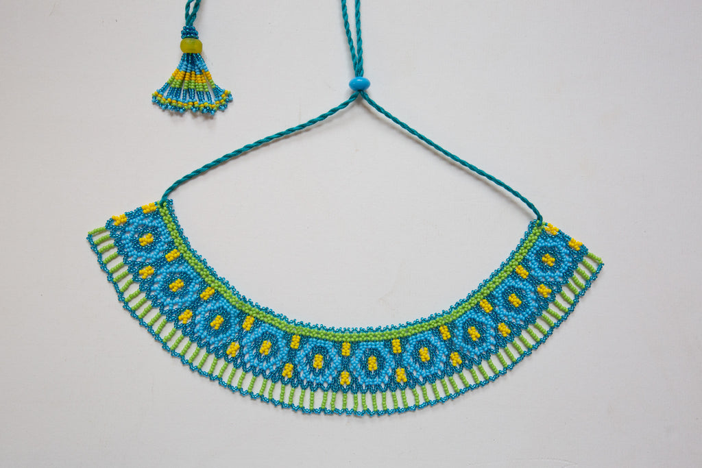 Anvi Shah's Beaded Beauties: Blue, Yellow, Green