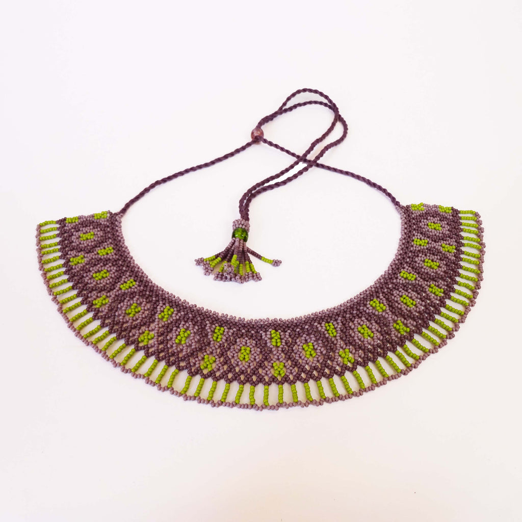 Anvi Shas's Beaded Necklace: Brown and Green