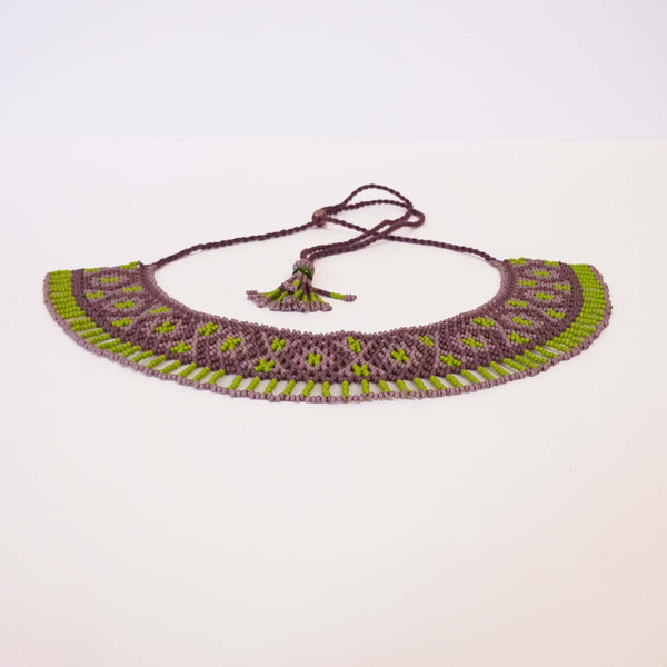 Anvi Shas's Beaded Necklace: Brown and Green