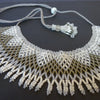 Anvi Shas's Beaded Necklace: White and Grey