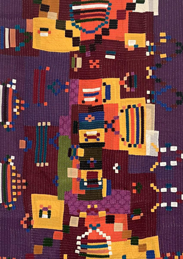 Single Contemporary Cotton Siddi Quilt: Multicolour