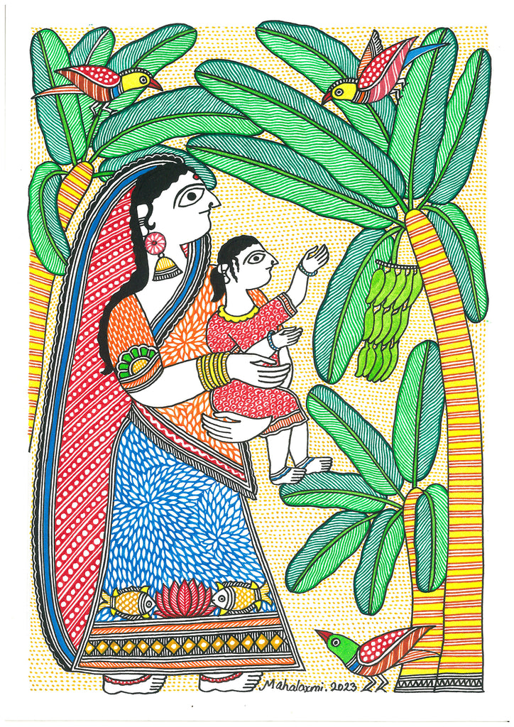 Mithila Art | Exploring Birds in the Banana Orchard