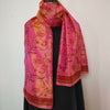 Mita Parekh's Block Printed Silk Stole: Pink