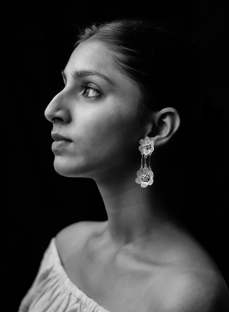 Gulbahar Silver Filigree Earrings