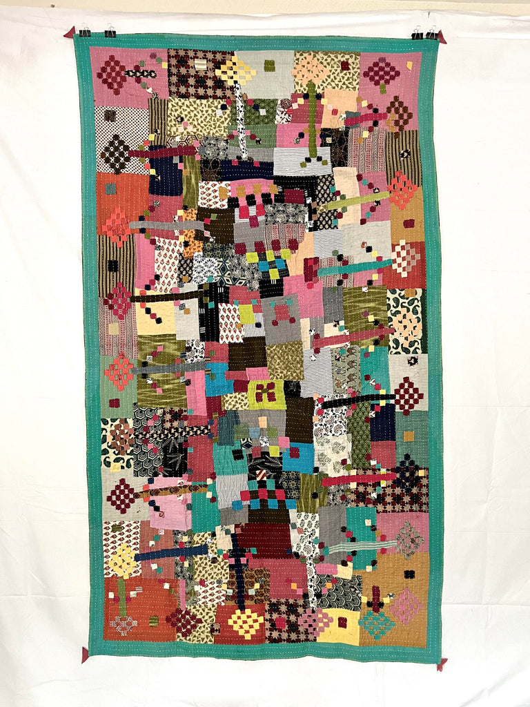 Single Contemporary Cotton Siddi Quilt: Multicolour