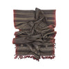 Bhujodi Ikat Tussah Silk Stole: Natural Iron Black