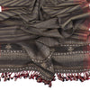 Bhujodi Ikat Tussah Silk Stole: Natural Iron Black