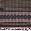 Bhujodi Ikat Tussah Silk Stole: Natural Sappanwood and Iron Black