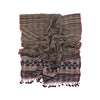 Bhujodi Ikat Tussah Silk Stole: Natural Sappanwood and Iron Black