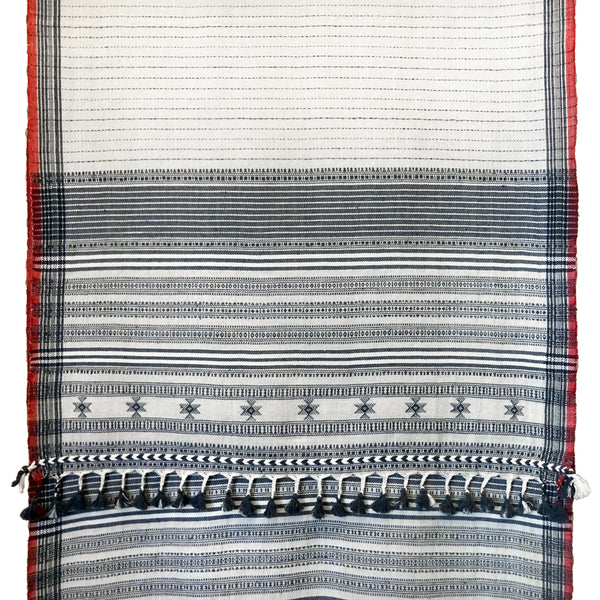 Bhujodi Kala Cotton Stole: Black and White