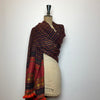 Bhujodi Striped Cotton Dupatta: Black, Maroon, Orange