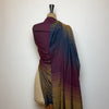 Bhujodi Striped Cotton Dupatta: Navy Blue, Maroon, and Ochre