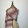 Bhujodi Striped Cotton Stole: Red and White