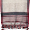 Bhujodi Striped Cotton Stole: Red, Black and White