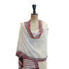 Bhujodi Striped Cotton Stole: Red, Black and White