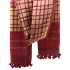 Checks: Hand Printed Tussah Silk Stole: Pink