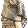 Bhujodi Ikat Silk Stole: Natural Iron Grey