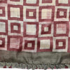 Modernist Squares: Hand Printed Tussah Silk Stole: Maroon and Ecru