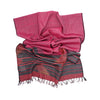 Modernist Jamdani Silk Stole: Building Blocks: Maroon