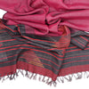 Modernist Jamdani Silk Stole: Building Blocks: Maroon