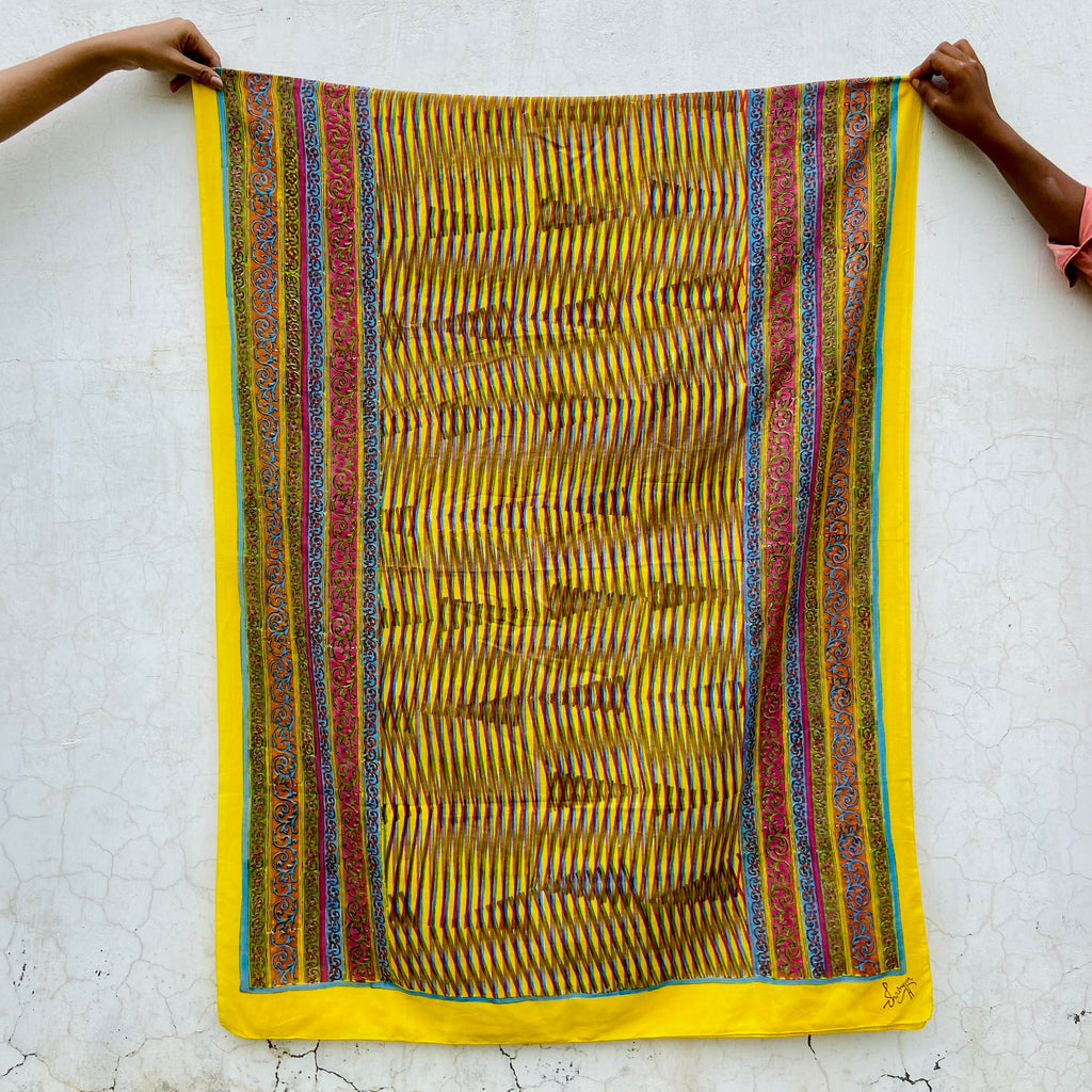 Moire Multicolour Wrap: Yellow