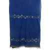 Natural Indigo Hand Spun Muslin Jamdani Stole: Indigo Blue