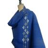 Natural Indigo Hand Spun Muslin Jamdani Stole: Indigo Blue