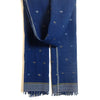 Natural Indigo Muslin Jamdani Stole: Charball: Indigo Blue