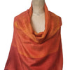 Tricolour Mulberry Jamdani Silk Stole: Red