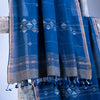 Random Diamond Handwoven Jamdani Dupatta: Indigo