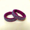 Pair of Beaded Bangles: Pink and Blue (Set of 2)