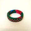 Pair of Beaded Bangles: Green and Red (Set of 2)