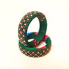 Pair of Beaded Bangles: Green and Red (Set of 2)