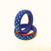 Pair of Beaded Bangles: Indigo, Blue and White (Set of 2)