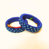 Pair of Beaded Bangles: Indigo, Blue and White (Set of 2)