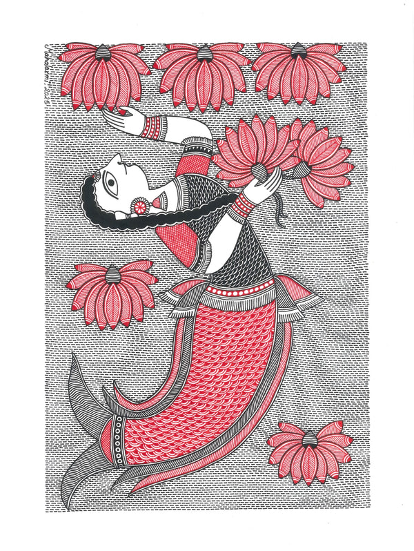 Mahalaxmi Karn: Mermaid Playing with Lotuses