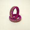 Pair of Beaded Bangles: Pink and Green (Set of 2)