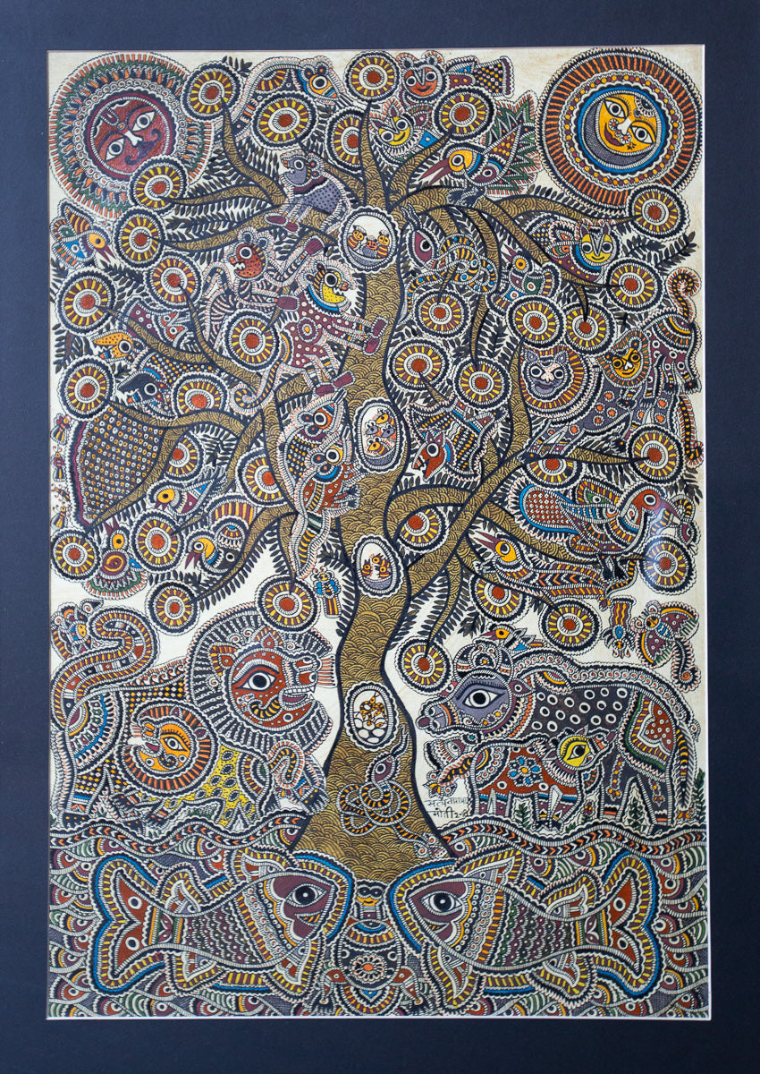 MADHUBANI DRAWING - PAINTING retailer / India / Tree of Life / 2 Drawings