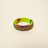 Pair of Beaded Bangles: Green, Pink and White  (Set of 2)
