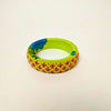 Pair of Beaded Bangles: Pale Green and Red (Set of 2)
