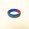Pair of Beaded Bangles: Blue and Silver (Set of 2)