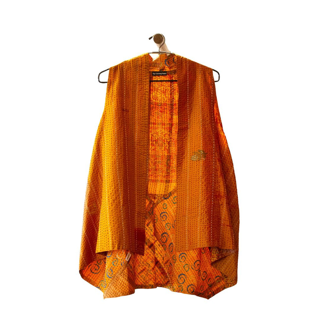 Stitching Project Sleeveless Short Jacket | Small