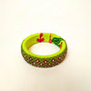 Pair of Beaded Bangles: Green, Red and White (Set of 2)