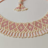 Anvi Shah's Beaded Necklace: Pink and White