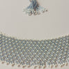 Anvi Shah's Beaded Necklace: White and Silver