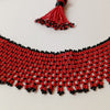 Anvi Shah's Beaded Necklace: Red and Black