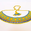 Anvi Shah's Beaded Necklace: Yellow, Blue, and Orange