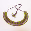 Anvi Shah's Beaded Necklace: Green and Brown